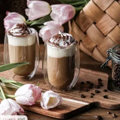 Szklanki termiczne do kawy Tadar Sublime 300 ml 6 szt. i spieniacz do mleka