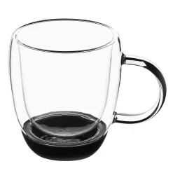 Szklanki termiczne do kawy z silikonowym dnem Konighoffer Garet 330 ml 6 szt. czarne