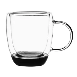 Szklanki termiczne do kawy z silikonowym dnem Konighoffer Garet 330 ml 6 szt. czarne