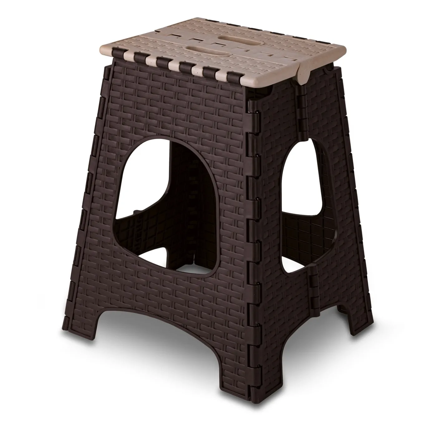 Taboret składany duży Miss Collection Jerry 32 x 36 x 44,5 cm brązowy