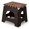 Taboret składany mały Miss Collection Jerry 26,5 x 31 x 27,5 cm brązowy