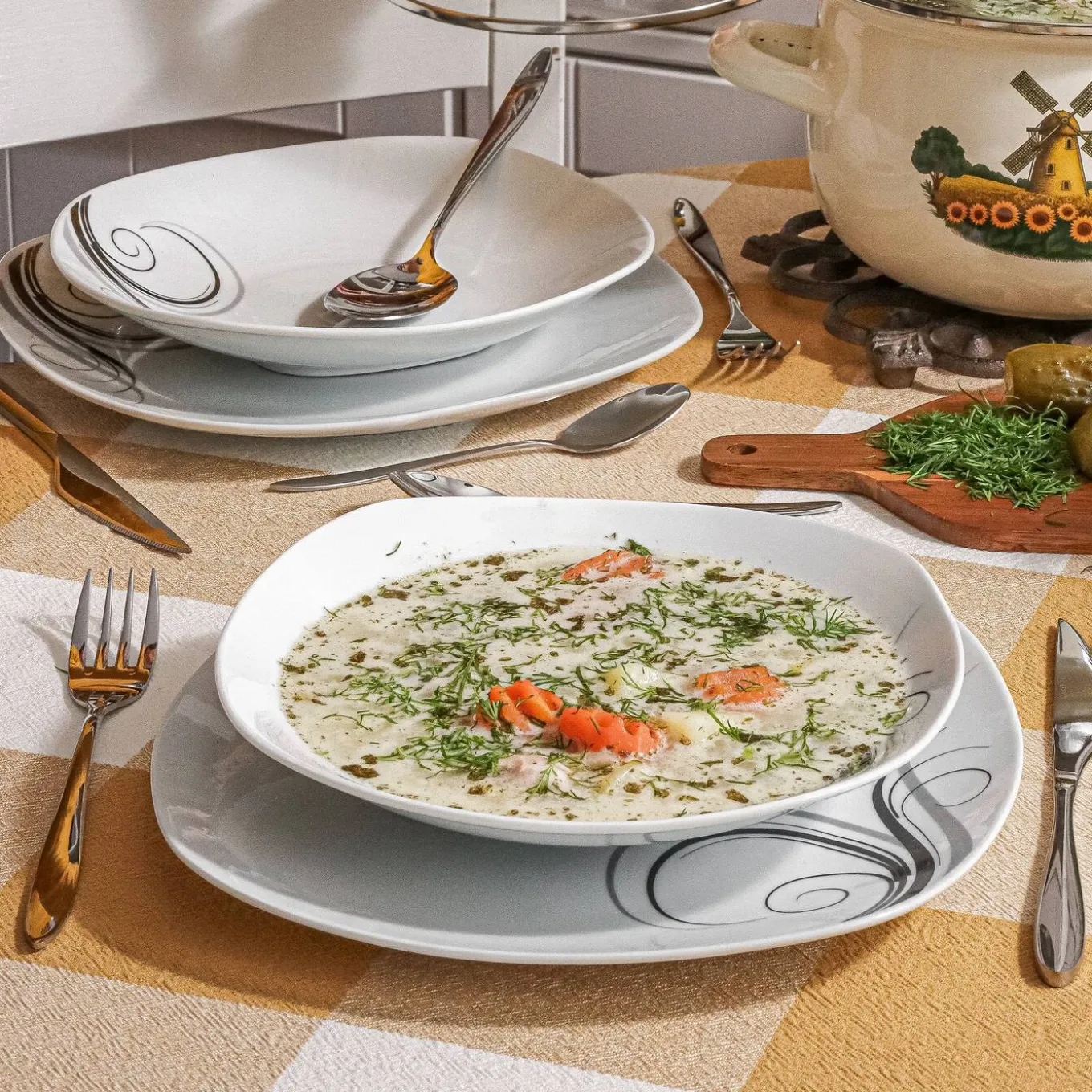 Talerz głęboki kwadratowy Tadar Dolce Vita 21,5 cm