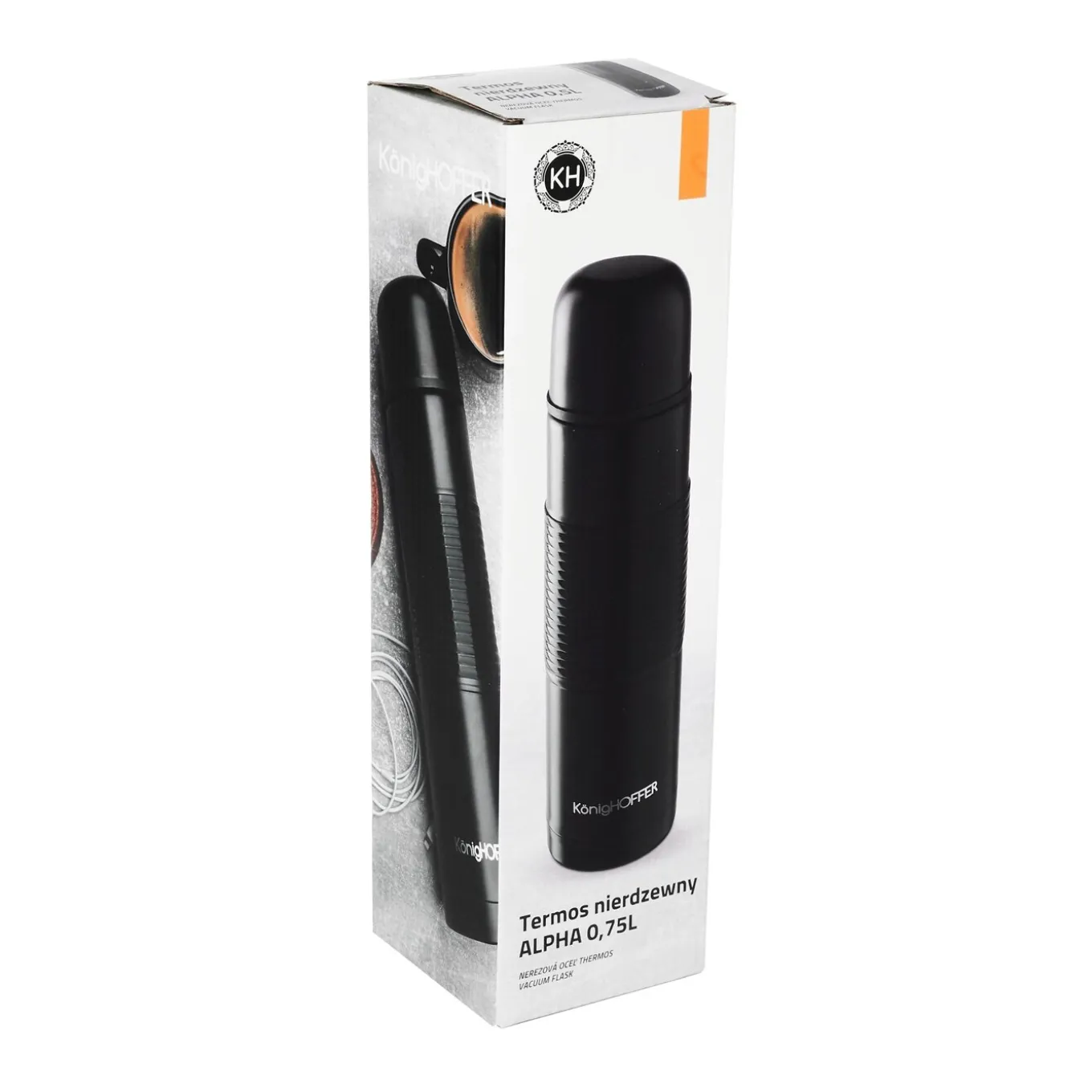Termos nierdzewny do kawy i herbaty Konighoffer Alpha 0,75 l czarny
