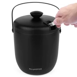Wiaderko do lodu ze szczypcami Konighoffer Oris 2,8 l czarne