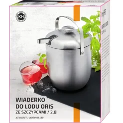 Wiaderko do lodu ze szczypcami Konighoffer Oris 2,8 l srebrne satyna