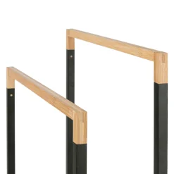Wieszak na 2 ręczniki stojący Tadar Wood 45 x 21,5 x 76 cm czarny