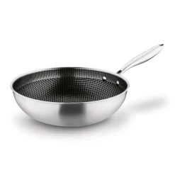 Wok nierdzewny Starke Pro Linesta Steel 30 x 9 cm z pokrywką