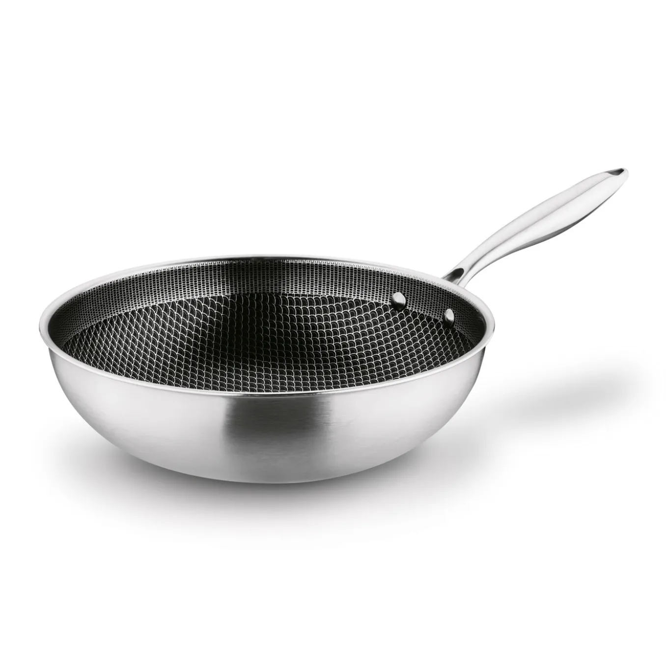 Wok nierdzewny Starke Pro Linesta Steel 30 x 9 cm z pokrywką