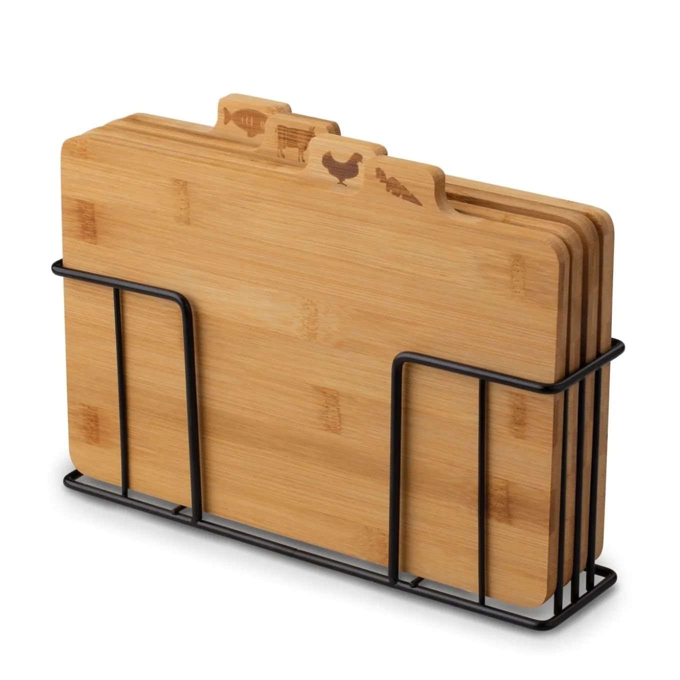 Zestaw 4 desek do krojenia ze stojakiem Konighoffer Cedar 29 x 21 x 7 cm