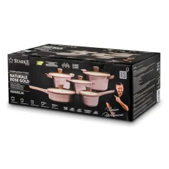 Zestaw garnków ceramicznych na indukcję Starke Pro Naturale Rose Gold 10 elementów