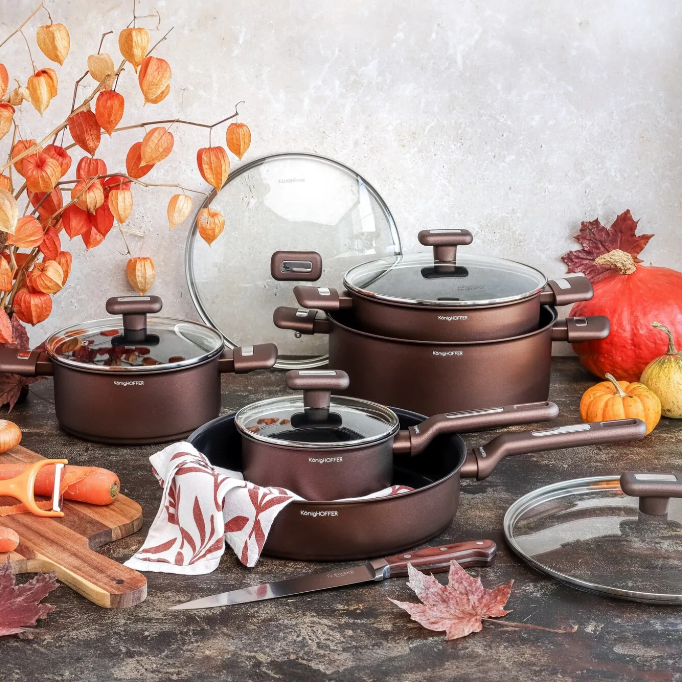 Zestaw garnków ceramicznych na indukcję Konighoffer Reno 10 elementów