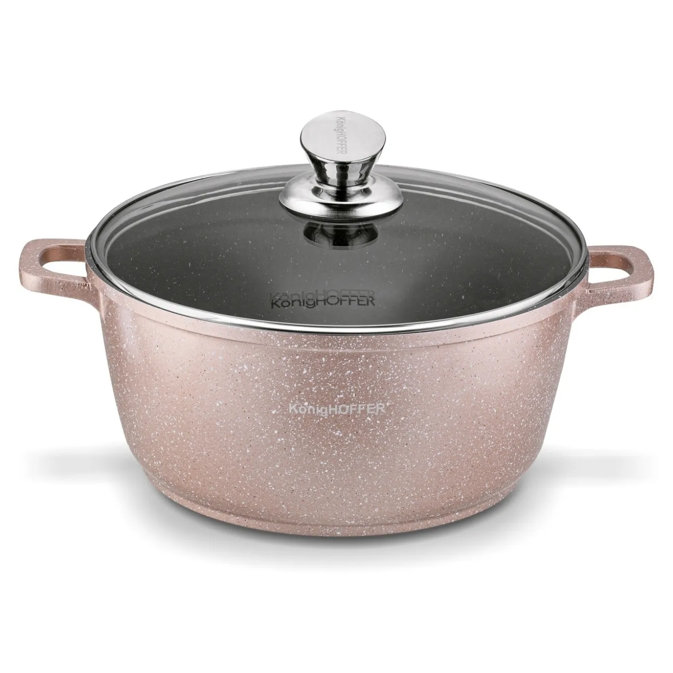 Zestaw garnków Konighoffer Pollo Rose Gold 8 elementów 2 nakładki i 2 podkładki