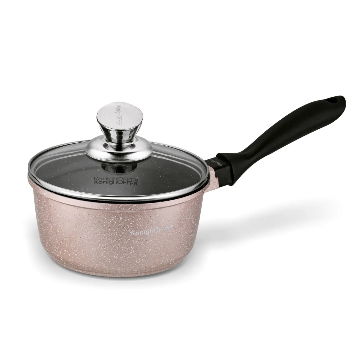 Zestaw garnków Konighoffer Pollo Rose Gold 8 elementów 2 nakładki i 2 podkładki
