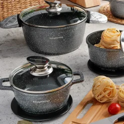 Zestaw garnków Konighoffer Pollo Grey 8 elementów 2 nakładki i 2 podkładki