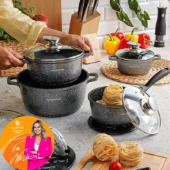 Zestaw garnków Konighoffer Pollo Grey 8 elementów 2 nakładki i 2 podkładki