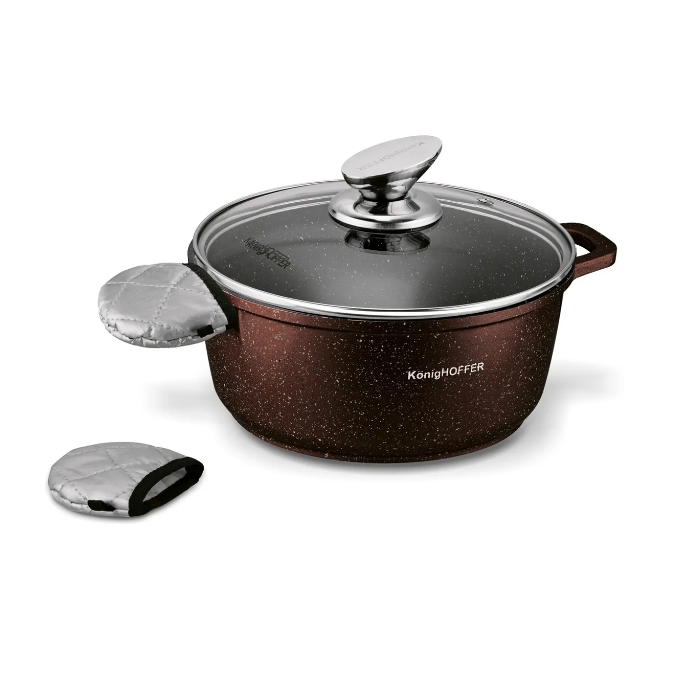Zestaw garnków Konighoffer Pollo Brown 8 elementów 2 nakładki i 2 podkładki