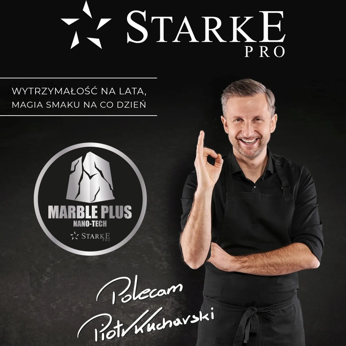 Zestaw garnków marmurowych na indukcję Starke Pro Naturale 10 elementów