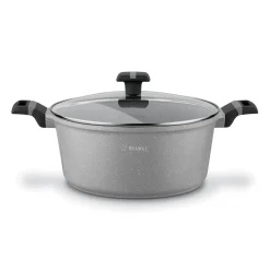 Zestaw garnków na indukcję marmurowych Starke Pro Musse Grey 10 elementów