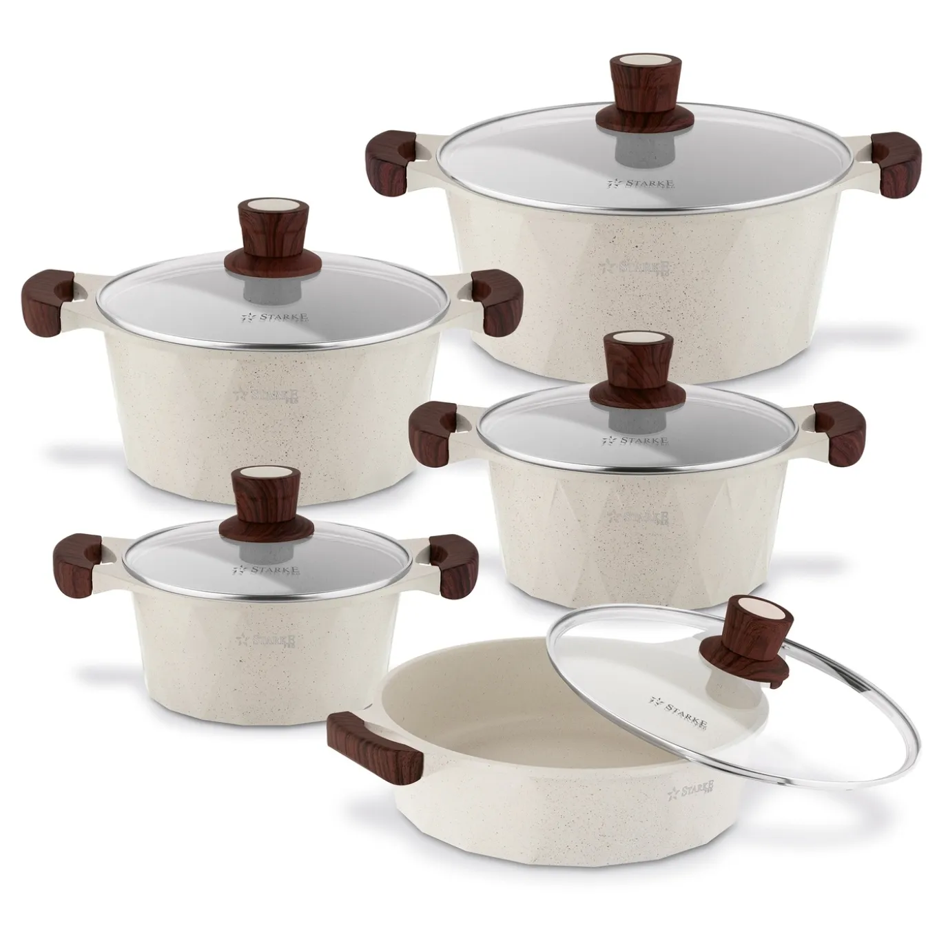 Zestaw garnków na indukcję non-stick Starke Pro Canolo 10 elementów