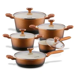 Zestaw garnków na indukcję Starke Pro Texture Copper 10 elementów