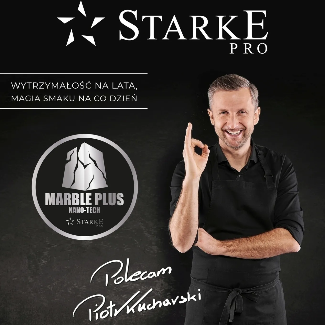 Zestaw garnków na indukcję Starke Pro Celebrity Marble 10 elementów