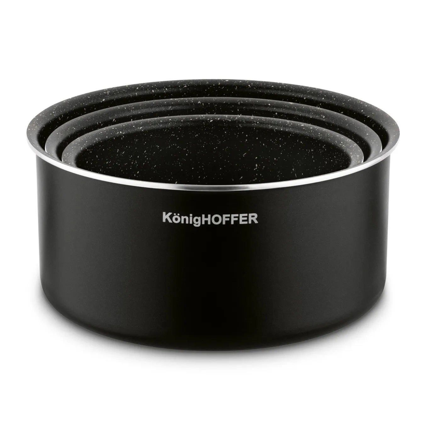 Zestaw garnków z odpinaną rączką Konighoffer Spinel Black 4 elementy indukcja