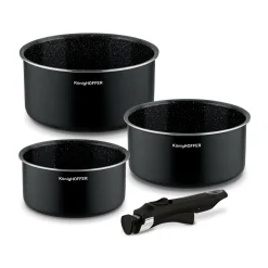 Zestaw garnków z odpinaną rączką Konighoffer Spinel Black 4 elementy indukcja
