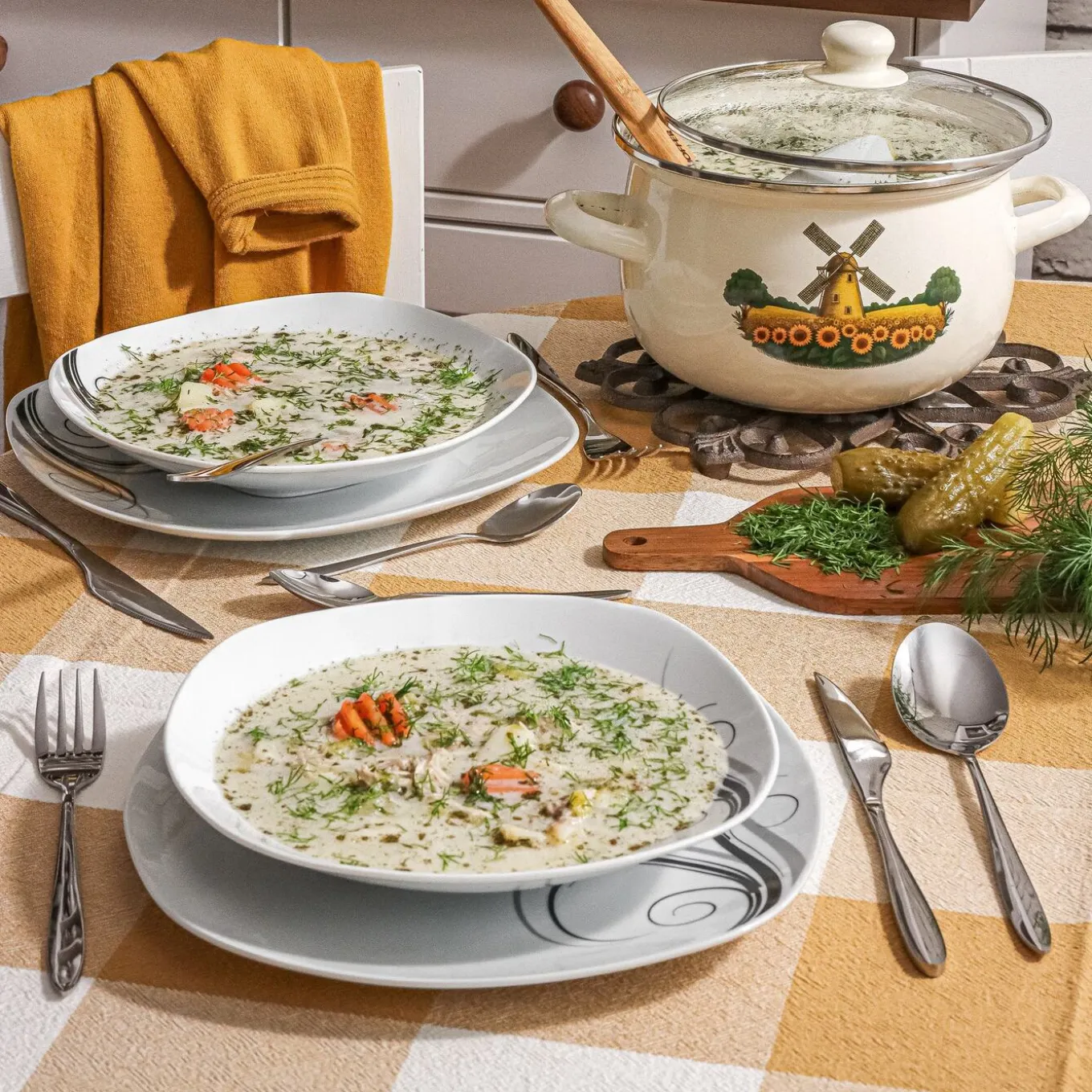 Zestaw kwadratowych talerzy porcelanowych Tadar Dolce Vita 18 elementów