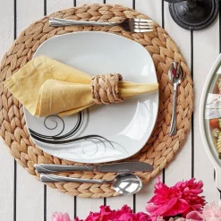 Zestaw kwadratowych talerzy porcelanowych Tadar Dolce Vita 18 elementów
