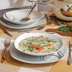 Zestaw kwadratowych talerzy porcelanowych Tadar Dolce Vita 18 elementów