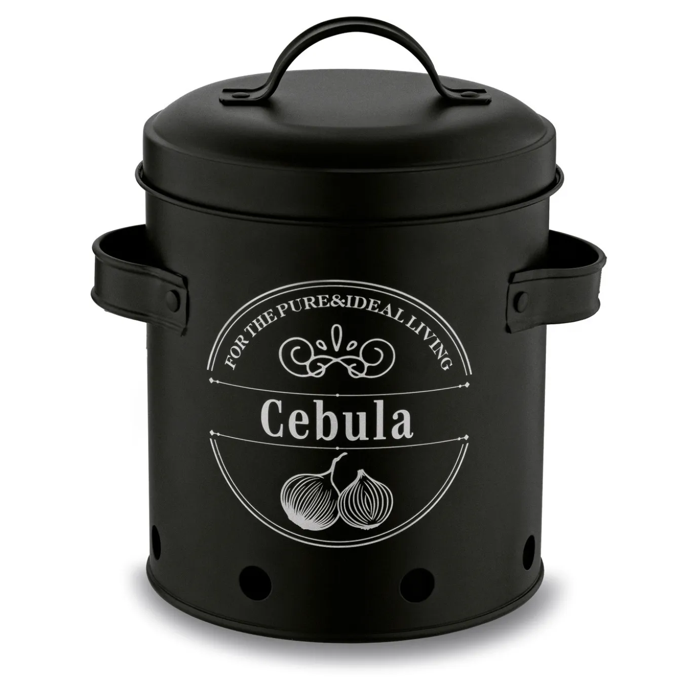 Zestaw 3 metalowych pojemników kuchennych Tadar Ziemniaki Cebula Czosnek