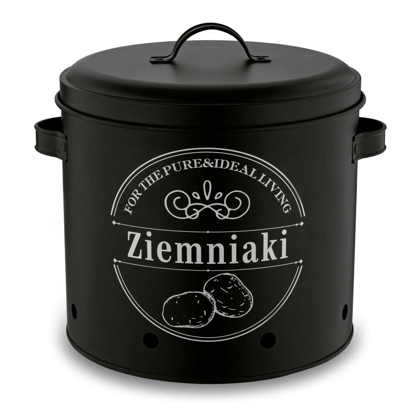 Zestaw 3 metalowych pojemników kuchennych Tadar Ziemniaki Cebula Czosnek
