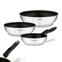 Zestaw 3 patelni głębokich z odpinaną rączką Konighoffer Colate 20 cm 24 cm 28 cm