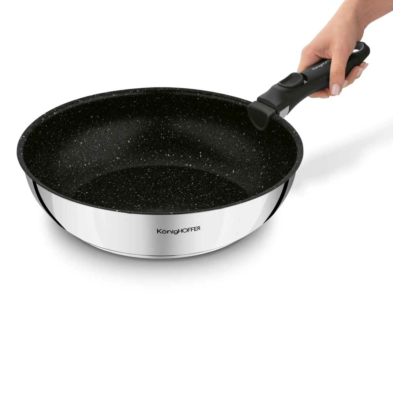 Zestaw 3 patelni głębokich z odpinaną rączką Konighoffer Colate 20 cm 24 cm 28 cm