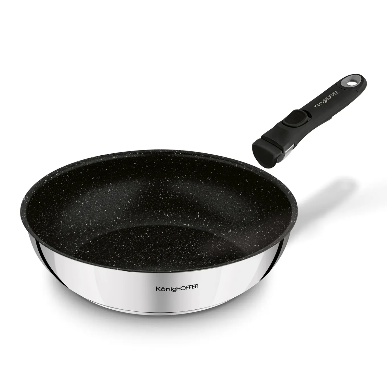 Zestaw 3 patelni głębokich z odpinaną rączką Konighoffer Colate 20 cm 24 cm 28 cm