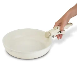Zestaw 3 patelni Starke Pro Compacti Cream 4 elementy odpinany uchwyt
