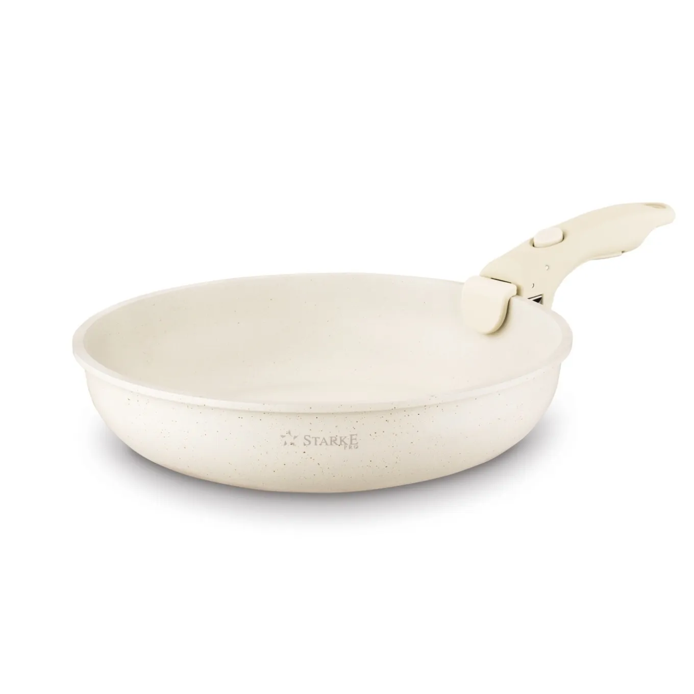 Zestaw 3 patelni Starke Pro Compacti Cream 4 elementy odpinany uchwyt
