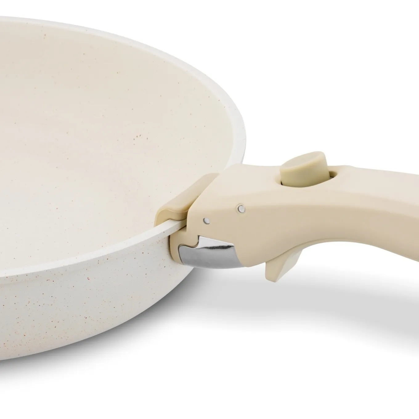 Zestaw 3 patelni Starke Pro Compacti Cream 4 elementy odpinany uchwyt