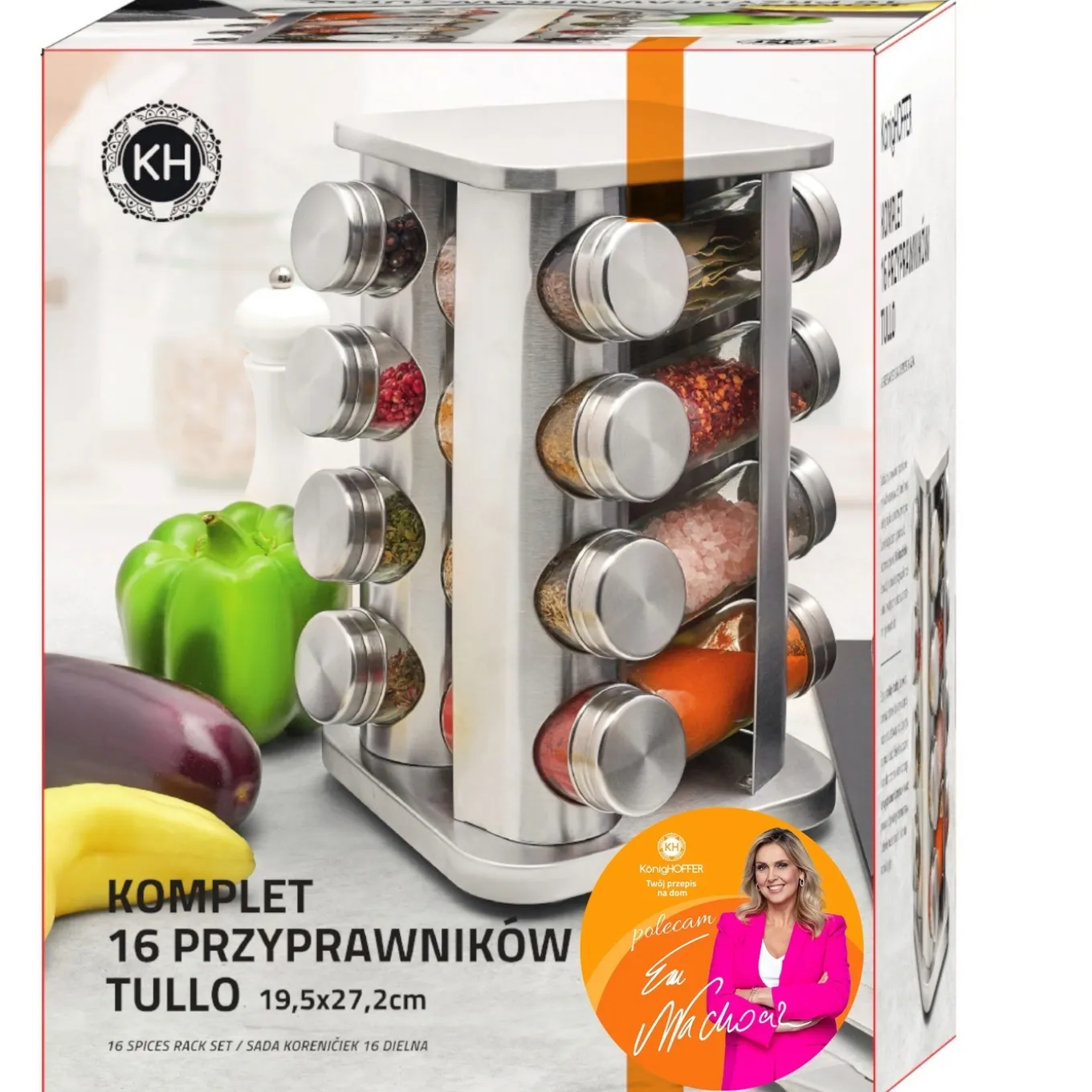 Zestaw przyprawników Konighoffer Tullo 16 elementów 19,5 x 27,2 cm