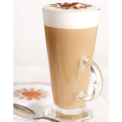 Zestaw 6 szklanek Tadar Caffee Latte 250 ml i elektryczny spieniacz do mleka