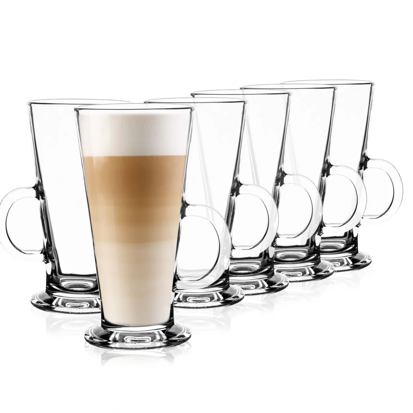Zestaw 6 szklanek Tadar Caffee Latte 250 ml i elektryczny spieniacz do mleka