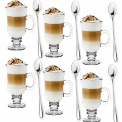 Zestaw 6 szklanek Tadar Irish 240 ml i 6 łyżeczek koktajlowych