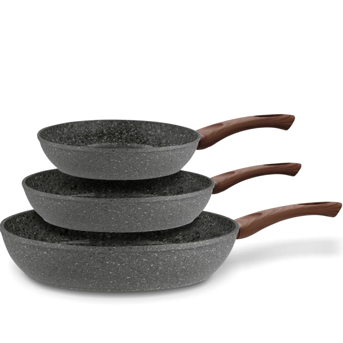 Zestaw trzech patelni granitowych Konighoffer Geos 22 cm 26 cm 30 cm